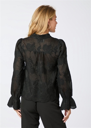 Amara big embroidery bluse Black Neo Noir 